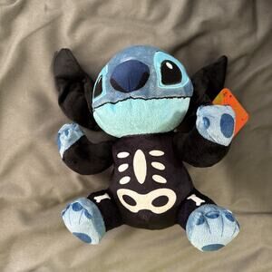 🔥Disney Halloween Lilo And Stitch Skeleton Costume 8" Plush Stuffed Doll NWT🔥
